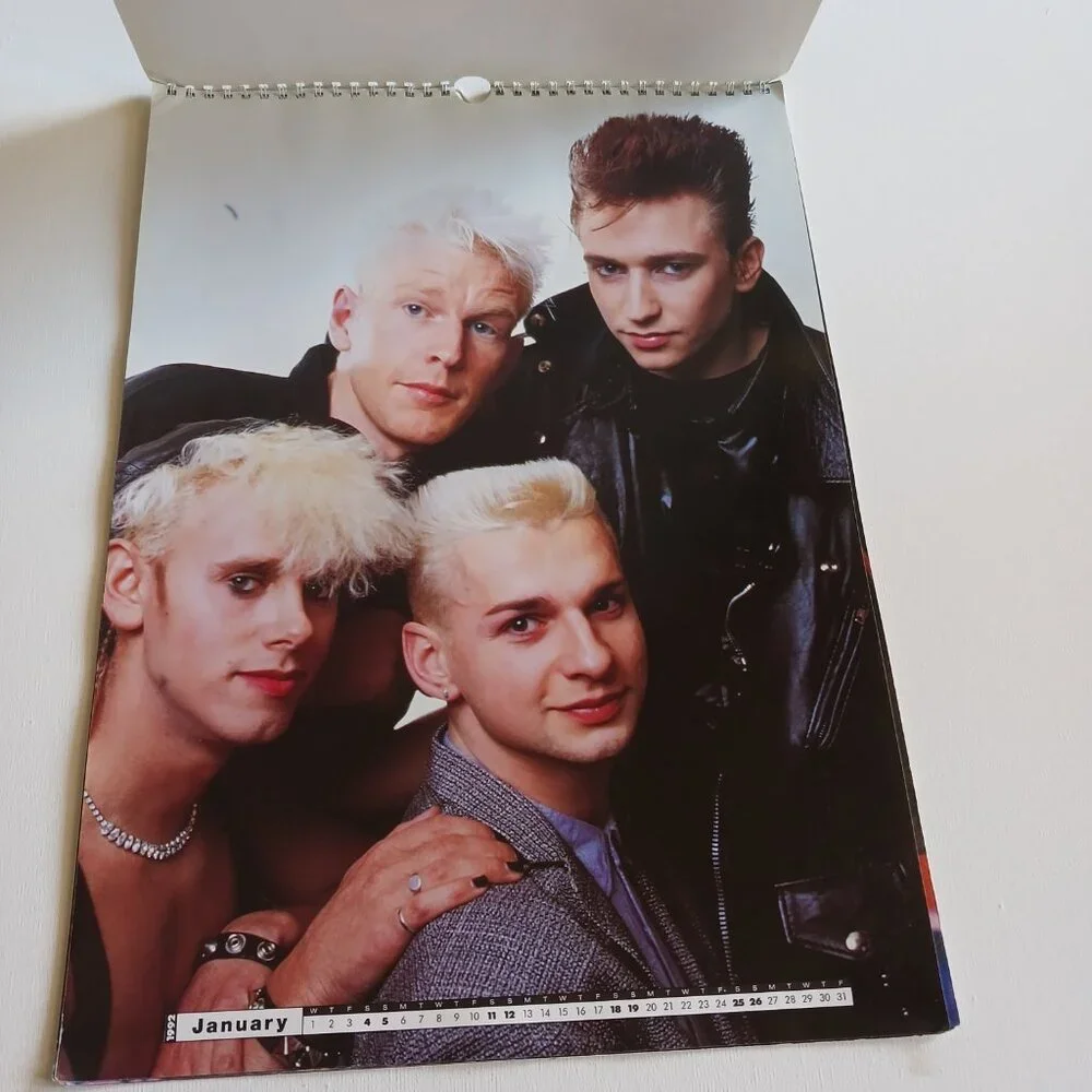 Vintage DEPECHE MODE Group Large 12 Color Photo Picture Poster Calendar 1992